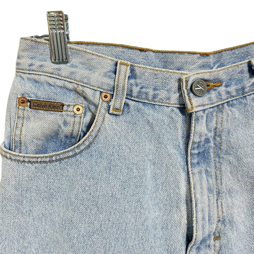 Vintage 90s Calvin Klein Light Blue Denim Jean Shorts - Picture 2 of 7